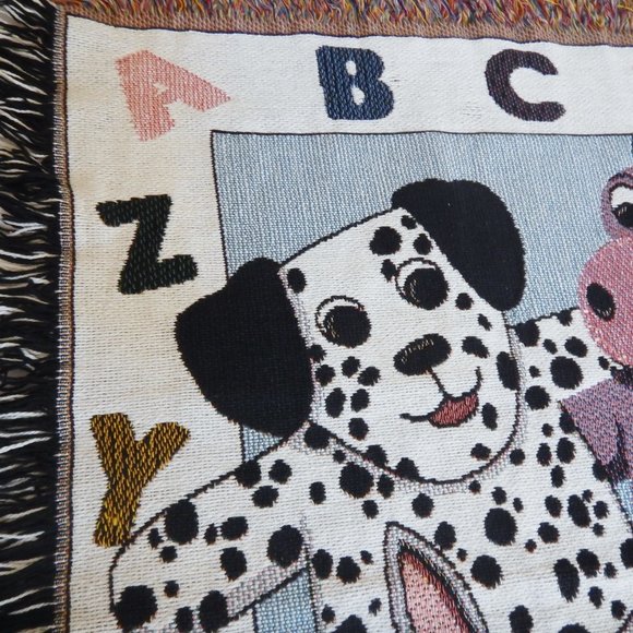 1996 Goodwin Weavers Pillow Buddies Kids Tapestry Throw Blanket Nursery Animals - Picture 6 of 16